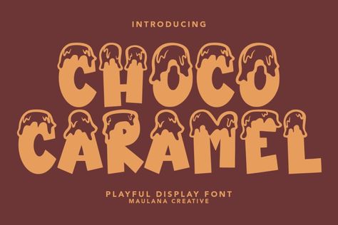 Choco Caramel font is a delectable decorative font where letters are adorned with luscious, melting chocolate. This sweet and indulgent font brings a mouthwatering charm to your designs. Perfect for adding a deliciously playful touch to dessert menus, branding, and creative projects, Choco Caramel is a treat for the eyes. Try before you buy Choco […] Get your free download of the Choco Caramel Font now at ... Chocolate Font, Food Font, Long Text, Desserts Menu, Commercial Fonts, Design Social Media, Title Design, Font Names, Movie Titles