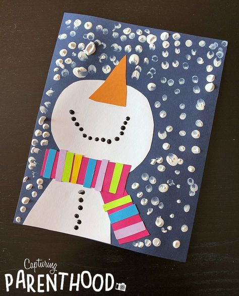 Snowman Crafts Preschool, Winter Crafts Preschool, Snow Crafts, Snowmen Activities, January Crafts, December Crafts, Christmas Art Projects, K Crafts, Winter Art Projects