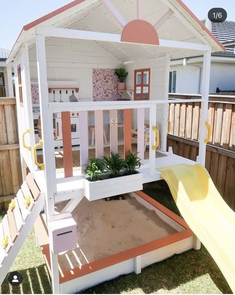 Cubby House Ideas, Kids House Garden, Kids Cubby Houses, Kids Cubbies, Outdoor Play Space, Kids Backyard Playground, Backyard Design Ideas Budget, Small Backyard Design Layout, Play Area Backyard