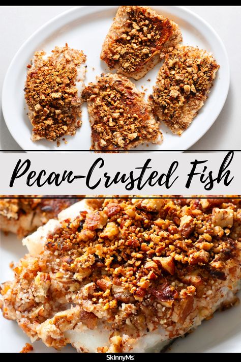 Pecan Crusted Fish, Pecan Crusted Tilapia, Healthy Seafood Dishes, Gut Protocol, Crusted Fish, Fish Entrees, Crusted Tilapia, Easy Steak Recipes, Healthier Meals