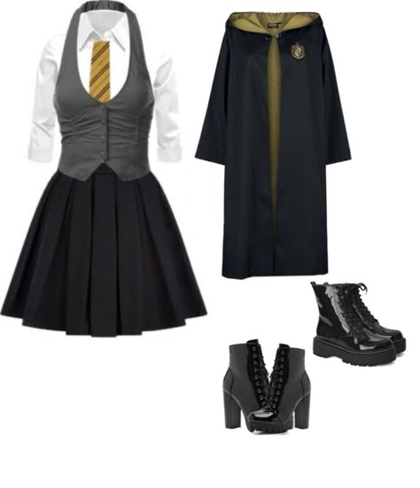 Hufflepuff Female Uniform, Hp Hufflepuff Uniform, Hufflepuff Uniform Female Aesthetic, Hogwarts Hufflepuff Uniform, Harry Potter Uniform Hufflepuff, Hufflepuff Outfit Uniform, Hufflepuff Uniform Female, Hogwarts Uniform Hufflepuff, Hogwarts Legacy Outfits Female