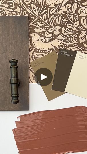 12K views · 99 reactions | Canyon Clay by Sherwin Williams is a robust, terracotta hue that instantly warms up a space with its earthy, desert-inspired vibrancy. .✨ Have you tried Canyon Clay in your home? Or what is your favorite deep red paint color?✨Would you like a link to the wallpaper, swatches, cabinet color, or hardware? See comments. ♥️ Follow Simplee DIY for more paint and home decor inspo.#sherwinwilliams #sherwinwilliamspaint #swcolorforecast #swcolorlove #swcolor #paintcolor #paintcolors #wallpaper #wallpaperyourwalls #wallpaperdirect | Simplee DIY | Neko Fuzz · In A Pickle (Instrumental) Clay Paint Living Room, Sherwin Williams Canyon Clay, Rockwood Terra Cotta Sherwin Williams, Terracotta Paint Color Sherwin Williams, Canyon Clay Sherwin Williams, Terracotta Kitchen Cabinets, Terracotta Paint Color, Terra Cotta Paint Color, Earthy Homes