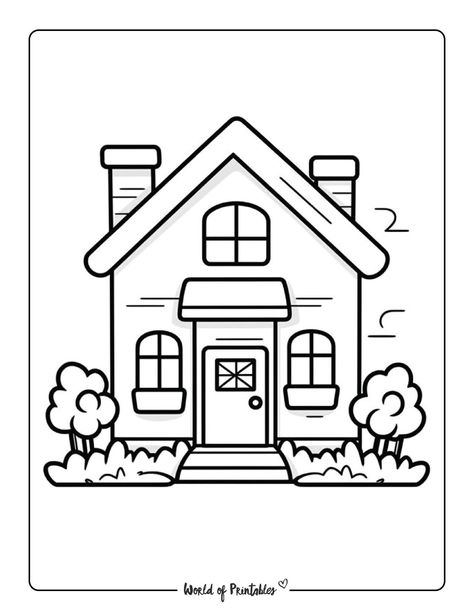 Let your child's creativity bloom with our collection of adorable house coloring pages! Download and print these free coloring pages for endless artistic fun. Coloring Book House, Welcome Home Coloring Page, Simple Colouring Pages For Kids, Cute Home Drawing, Color Pictures For Kids Free Printable, Home Drawing For Kids, Home Drawing Simple, House Coloring Pages Free Printable, Simple Colouring Pages