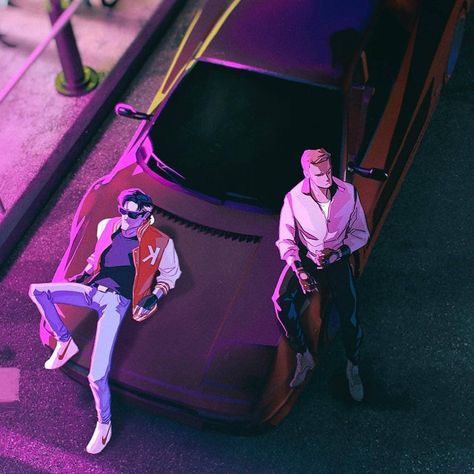 Some night call vibes here 💜 This amazing picture is made by  @dreviator go and support him . . . ------- . . . #80s #retrowave #retro… Synthwave Neon, Cool Digital Art, Synthwave Fashion, Grand Theft Auto Artwork, Synthwave Art, Kylie Hair, Car Ferrari, Drawing Characters, Red Luxury