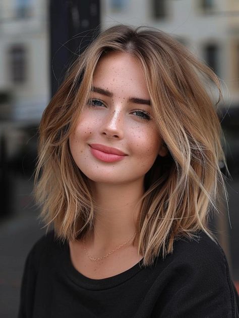 Explore 2024's Top Medium Length Haircuts – Layers, Bangs & More Medium Length Haircuts Layers, Teen Girl Haircuts Medium, Hair Shoulder Length, Bobs With Curtain Bangs, Haircuts Layers, Teen Girl Haircuts, Girls Haircuts Medium, Layers Bangs, Medium Length Haircuts