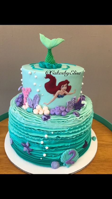 Sirenita Cake, Swimming Cake, Little Mermaid Birthday Cake, Mermaid Birthday Cake, Little Mermaid Cake, Ariel Cake, Friends Birthday Cake, Ariel Birthday Party, Little Mermaid Cakes