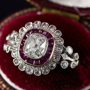 Antique Cushion Cut Diamond, Victorian Diamond Ring, Princess Diamond Engagement Rings, Cushion Diamond Ring, Pink Diamond Ring, Bezel Set Ring, Vintage Style Rings, Bridal Wedding Rings, Vintage Diamond Rings