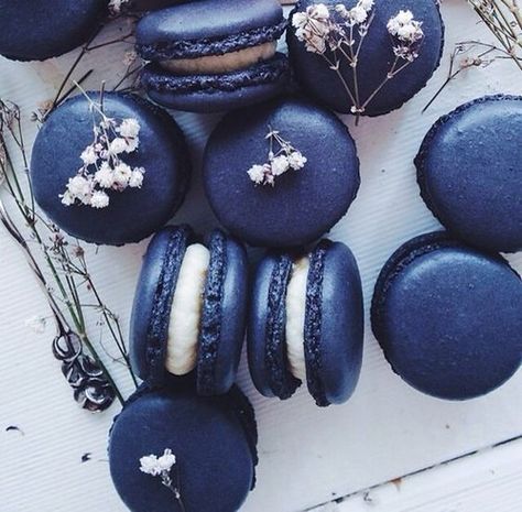 Blue Macaroons, Macaroons, Navy, Flowers, Blue, White, Instagram