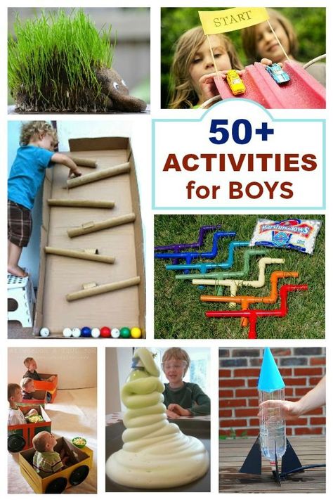 50+ Super fun activities & crafts for boys! #activitiesforboys #activitiesforboyssummer #craftsforboys #thingsforboystodowhenbored Primary Activities, Games For Boys, Activities For Boys, Boy Diy, Indoor Activities For Kids, Crafts For Boys, Crafts For Kids To Make, Camping Crafts, Activity Days