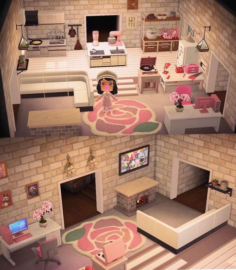 Animal Crossing Kitchen Wallpaper Codes, Animal Crossing Kitchen Ideas, Acnh Inspiration, Kitchen Set Up, Animal Crossing 3ds, Pokemon Team, Ac New Leaf, Animal Crossing Guide, Living Room And Kitchen