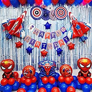 The Spiderman superhero party supplies set will offer your Child a dream party he/she never had before! Avengers Birthday Decorations, Spiderman Party Supplies, Avenger Party, Superhero Birthday Party Decorations, Spiderman Balloon, Superhero Balloons, Spiderman Birthday Party Decorations, Happy Birthday Balloon Banner, Avenger Birthday Party