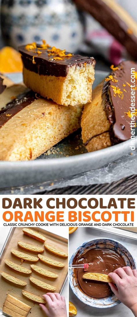 Dark Chocolate Orange Biscotti, Espresso Biscotti Recipe, Chocolate Orange Biscotti, Biscotti Flavors, Best Biscotti Recipe, Chocolate Biscotti Recipe, Orange Biscotti, Chocolate Orange Cookies, Dark Chocolate Recipes