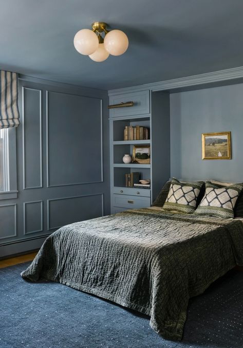 11 Best Moody and Romantic Bedroom Paint Colors | Our Aesthetic Abode Romantic Bedroom Paint Colors, Moody Bedroom Paint, Color Drenching Bedroom, Van Courtland Blue, Romantic Bedroom Colors, Colorful Rooms, Setting The Mood, Dark Paint Colors, Romantic Ambiance