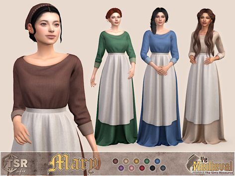 Sims 4 Medieval Sleepwear, Sims 1890 Cc, Sims 4 Medevial, Sims 4 Cc Peasant Clothes, Medieval Commoner Clothing, Sims 4 Decades Challenge Cc 1300, Sims 4 Medieval Infant Cc, Sims 4 Historical Mods, Sims 4 1900s Cc