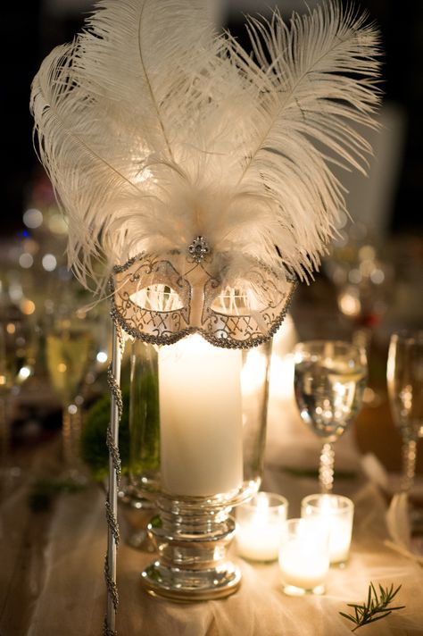 Photography: Twah Dougherty | Style Art Life - www.styleartlife.com  Read More: http://www.stylemepretty.com/2014/05/06/garden-glam-hudson-valley-wedding/ Deco Nouvel An, Mascarade Party, Masquerade Decorations, Masquerade Party Decorations, Masquerade Prom, Masquerade Theme, Masquerade Wedding, Prom Themes, Prom Theme