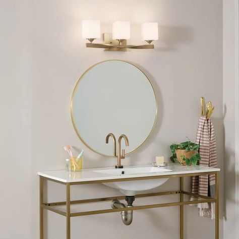 Marette 22.75" Vanity Light Champagne | Kichler Lighting Contemporary Vanity, Kichler Lighting, Champagne Bronze, Light Vanity, Light Sconces, Bathroom Vanity Lighting, Bath Vanities, Restoration Hardware, Vanity Light