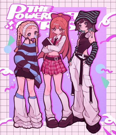 Powerpuff Kızları, Super Nana, Powerpuff Girls Fanart, Karakter Sanrio, Powerpuff Girl, The Powerpuff Girls, The Powerpuff, Puff Girl, 인물 드로잉