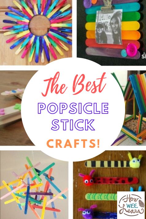 Preschool Popsicle, Stick Crafts For Kids, Fun Things For Kids, Craft Stick Projects, Hanging Paper Craft, Wall Hanging Paper Craft, Craft For Home Decoration, Popsicle Stick Art, Popsicle Stick Crafts For Kids