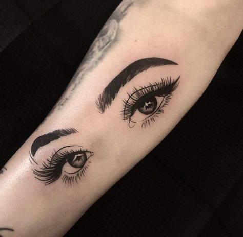 Wifes Eyes Tattoo, Eyes On Neck Tattoo, Tattoos For My Girlfriend, Guy Tattoos For Girlfriend, Girlfriend Eyes Tattoo On Boyfriend, Tattoo Of Eyes For Women, Gf Eyes Tattoo Men, Girlfriends Eyes Tattoo, Tattoo Eyes Woman