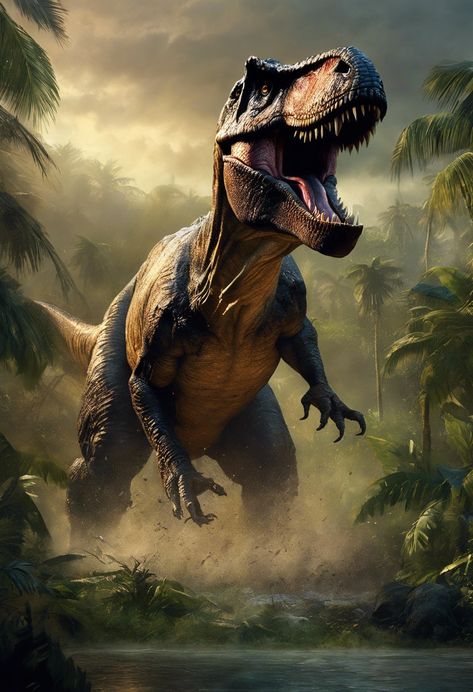 T-Rex roaring Check more: https://paintlyx.com/t-rex-roaring/ T-rex Art, Jurassic World T Rex, Jurassic Park T Rex, Real Dinosaur, Dinosaur Photo, Power Rangers Dino Charge, Dinosaur Tattoos, Eagle Painting, Jurrasic Park