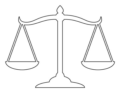 Scales of justice pattern. Use the printable outline for crafts, creating stencils, scrapbooking, and more. Free PDF template to download and print at http://patternuniverse.com/download/scales-of-justice-pattern/ Justice Symbol, Scale Image, Law School Graduation Party, Justice Tattoo, Justice Scale, Balance Scale, Anniversaire Diy, Law School Graduation, Scales Of Justice