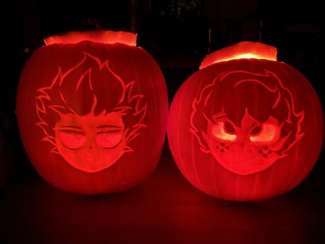 Mha Pumpkin Carving Ideas, Mha Pumpkin Carving, Pumpkin Carving Ideas Anime, Carvings Designs, Halloween Pumpkins Carvings Designs, Pumpkin Carving Designs, Carving Pumpkins, Halloween Pumpkins Carvings, Carving Ideas