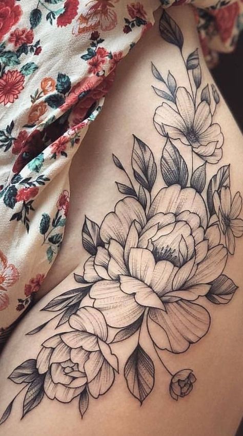 Tattoos On Plus Size Women, Thigh Tattoos Women Plus Size, Mental Crisis, Mandala Hip Tattoo, Floral Hip Tattoo, Flower Hip Tattoos, Upper Thigh Tattoos, Hip Tattoo Designs, Side Thigh Tattoos