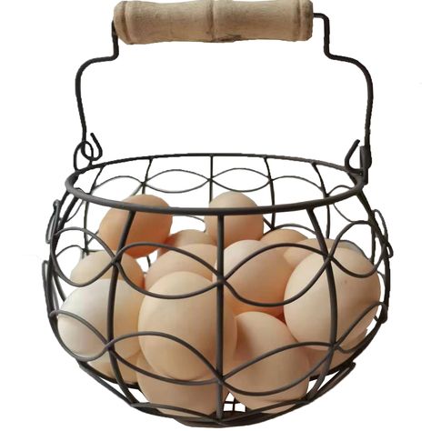 PRICES MAY VARY. Title: Round Chicken Wire Egg Baskets,Rusty Color,LINCOUNTRY Rustic Metal Egg Baskets For Fresh Eggs With Handle,Country Primitive Farmhouse Vintage Style gathering Storage Basket …. Product Type: Categories > Kitchen & Dining > Storage & Organization > Racks & Holders > Egg Baskets Egg Collecting Basket, Farmhouse Eggs, Egg Baskets, Backyard Coop, Wire Egg Basket, Collecting Eggs, Fresh Egg, Basket With Handle, Cool Wall Decor