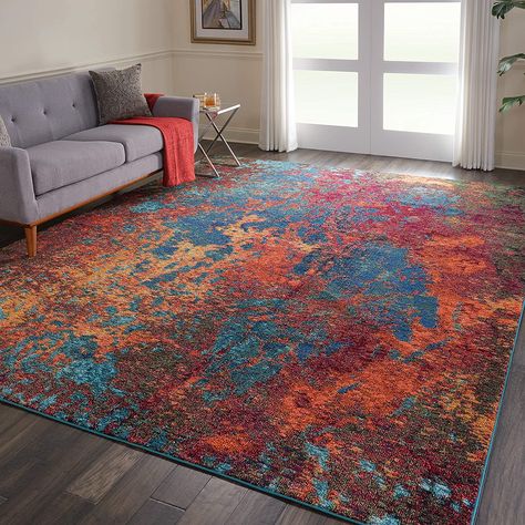 Mini Bad, Nourison Rugs, Colorful Area Rug, Abstract Rug, Red Area Rug, On The Floor, Indoor Area Rugs, Power Loom, Red Rugs