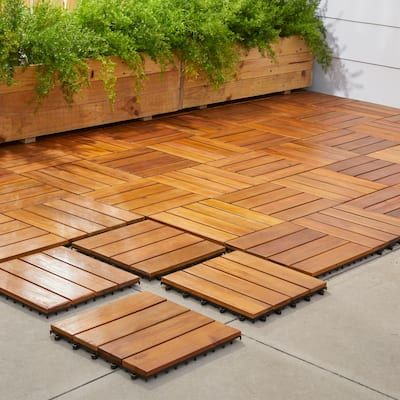 Buy Decking Online at Overstock | Our Best Yard Care Deals Balcon Mic, Wood Deck Tiles, Interlocking Deck Tiles, Interlocking Flooring, Hardwood Decking, Wooden Deck, Balkon Design, Deck Tiles, Deck Tile