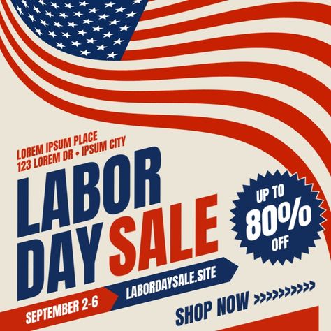 Labor Day Sale Design, Labor Day Graphic Design, Labor Day Graphic, Ads Banner, Banner Templates, Labor Day Sale, Sale Banner, Online Ads, Email Design