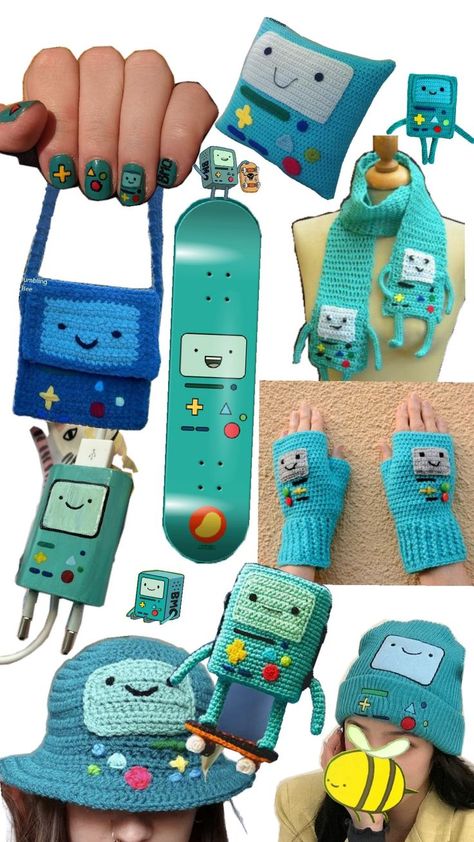 #bmo #adventuretime bmo #crochet #skateboard charger painted #nails Bmo Crochet, Bmo Adventure Time, Painted Nails, Adventure Time, Crochet Projects, Skateboard, Nails, Crochet, Drawings