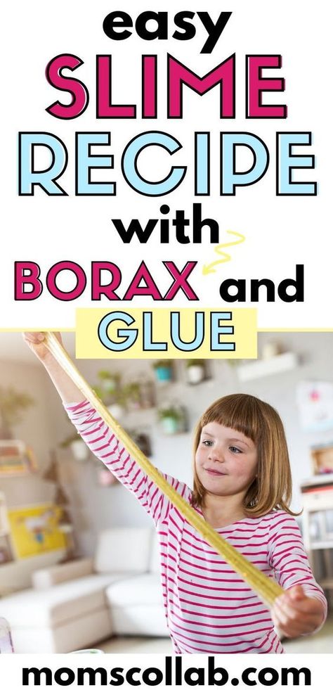 Slime With Borax, Cleaning Slime, 2 Ingredient Slime, Borax Slime Recipe, Kids Sensory Activities, Cool Slime Recipes, Homemade Slime Recipe, Elmers Glue, Borax Slime