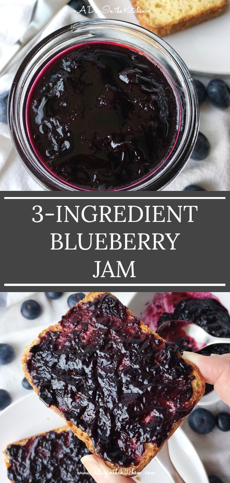 Easy Blueberry Jam, Blueberry Freezer Jam, Fruit Butters, Blueberry Jelly, Blueberry Jam Recipe, Brunch Foods, Jam Recipes Homemade, Freezer Jam, Blueberry Desserts