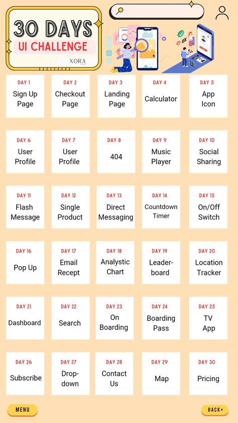 UI ideas UI challenge Ui Ux Designer Portfolio, Graphic Design Activities, Ux Design Principles, Ui Design Principles, 30 Days Challenge, Ui Design Patterns, Learn Computer Coding, Challenge Ideas, Graphic Design Tutorials Learning