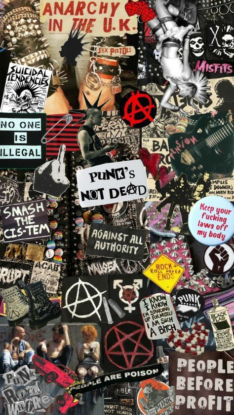 Punk Rock Wallpaper, Punk Background, Punk Collage, Art Punk, Punk Fashion Diy, Punk Wallpaper, Kartu Remi, Punk Culture, Mode Punk