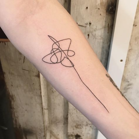 a scribble for leah. thank you so much for your trust with this! . . . . . . . . . #tattoo #stickandpoke #handpoked #scribble… Scribble Tattoo, Seattle Tattoo, Double Tongue Piercing, Arm Tats, Free Hand Tattoo, Double Cartilage Piercing, Multiple Ear Piercings, Ear Piercings Cartilage, Dermal Piercing