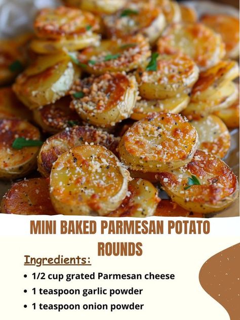 Potato Rounds, Potatoes Crispy, Parmesan Potato, Parmesan Potatoes, Parmesan Cheese, Grated Parmesan Cheese, Garlic Powder, Parmesan, Olive Oil