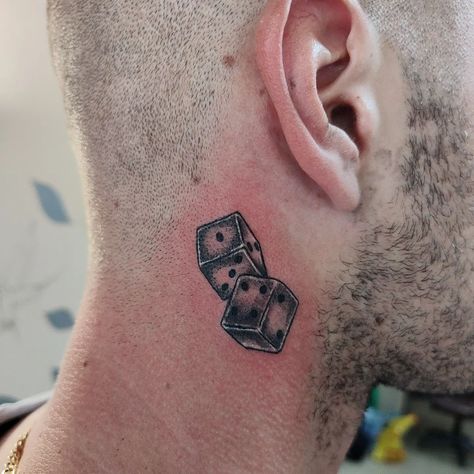 30+ Dice Tattoos: Best Drawings and Meaning of Dice 2 Dice Tattoo, Dice Neck Tattoo, Dice Tattoo Men, Best Small Tattoos For Men, Dice Tattoos, Vision Journal, Zodiac Sign Tattoo, Inner Wrist Tattoos, Date Tattoo