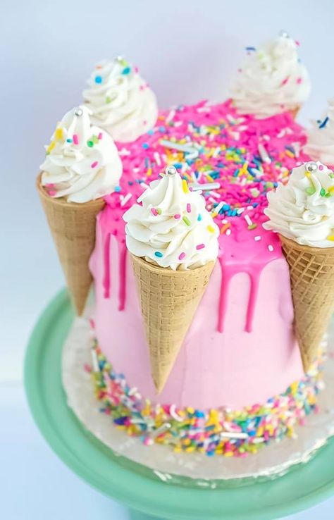 Ice Cream Inspired Cake, I’ve Cream Birthday Cake, Ice Cream Cone Cake Design, Ice Cream Sundae Cake Birthday, Birthday Cake With Ice Cream Cone On Top, Ice Cream Shape Cake, I’ve Cream Theme Cake, I’ve Cream Cone Cake, Fourever Sweet Birthday Cake