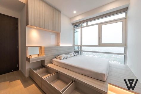 Condominium Interior Design, Condominium Interior, Tiny Bedroom Design, Condo Bedroom, Amazing Bedroom Designs, Singapore Interior, Condo Interior Design, Bed Interior, Small Condo