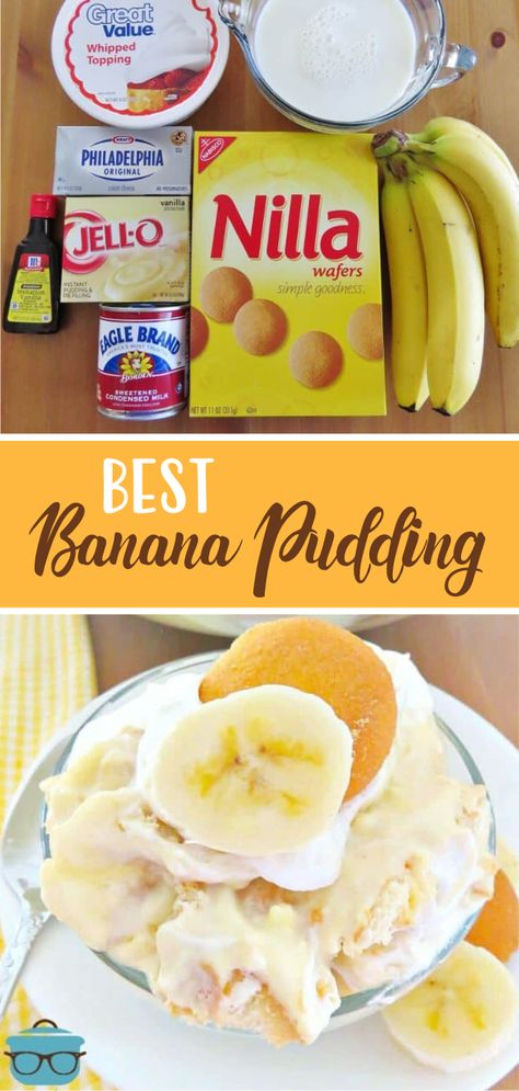 Cream Cheese Pudding, The Best Banana Pudding, Banana Pudding Desserts, Cheese Pudding, Easy Banana Pudding, Banana Dessert Recipes, Best Banana Pudding, Nilla Wafers, Dessert Simple