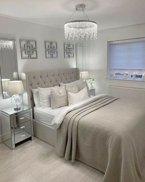 Fancy Bedroom, Grey Bedroom Decor, Luxury Room Bedroom, Classy Bedroom, Glam Room, Redecorate Bedroom, Luxury Rooms, Girl Bedroom Decor, Dream Room Inspiration