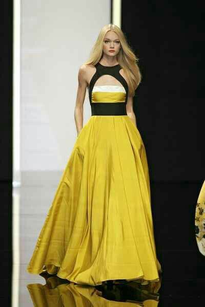 * Kleidung Diy, Looks Chic, Gorgeous Gowns, Elie Saab, Beautiful Gowns, Couture Dresses, Fashion Week Spring, Yellow Dress, Couture Fashion