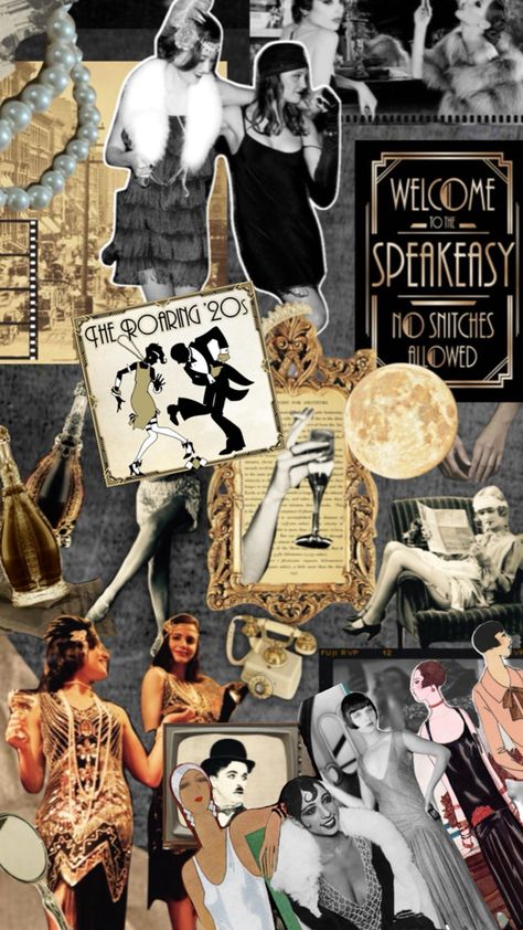 The Roaring Twenties Aesthetic, Speakeasies 1920s, Roaring 20s Fashion Party, Roaring 20s Moodboard, 1920 Speakeasy Fashion, Roaring 20s Speakeasy Aesthetic, Anni 20 Aesthetic, Roaring Twenties Aesthetic, The Roaring 20s Aesthetic