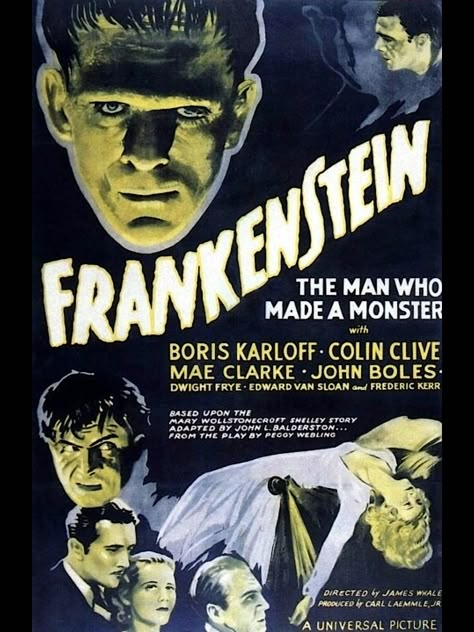 Frankenstein Film, Frankenstein 1931, Poster Club, Boris Karloff, Best Horror Movies, Classic Movie Posters, Sci Fi Horror, Girl Movies, Best Horrors