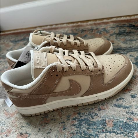 New With Tags. Women’s 8.5. Brown Nike Shoes Aesthetic, Nike Brown Sneakers, Nike Shoes Men Aesthetic, Nike Shoe Design Ideas, Dunk Oatmeal, Trendy Fall Shoes For Women, Casual Everyday Shoes, Earth Tone Sneakers, Nike Dunks For Women