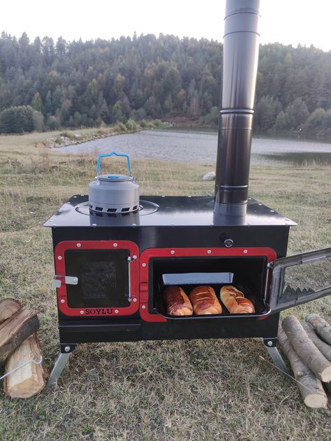 Stove With Oven, Camping Wood Stove, Mini Stove, Off Grid Survival, Wood Stove Cooking, Homesteading Ideas, Cabin Retreat, Tent Stove, Wood Fire Pit