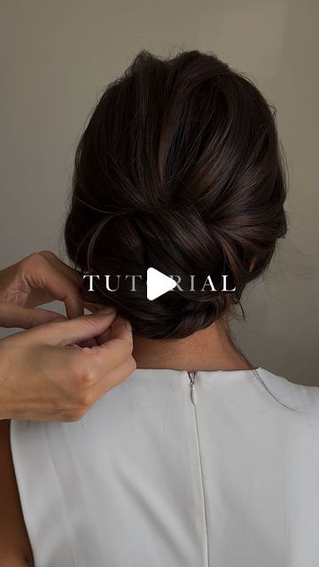 Bridal Updo Easy, Low Bun Hairstyles How To, Low Messy Bun Formal, Pretty Buns For Long Hair, Diy Low Bun Wedding Hair, Messy Bun Up Do, Low Bun Wedding Guest Hair, Wedding Hair Bun Low, Low Bun Formal Hairstyles