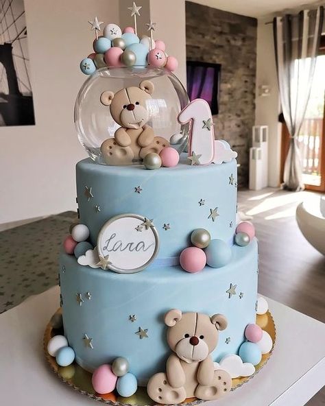 Teddy Cake Design, Teddy Cake, Breakfast Cakes, Baby Reveal Cakes, Teddy Cakes, Amazing Cupcakes, Wedding Disney, Cake Models, Chocolate Wedding